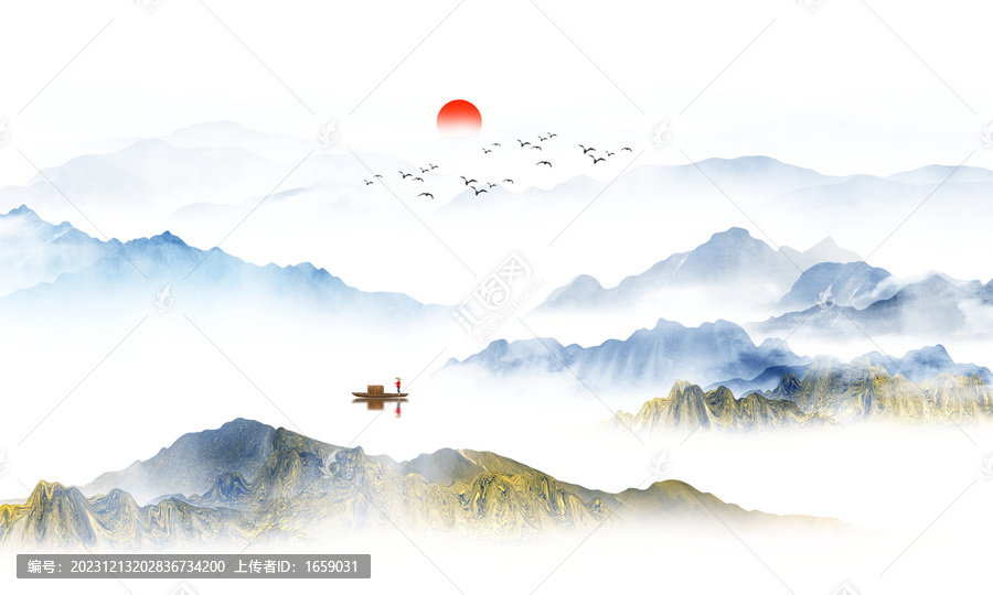 中式山水背景