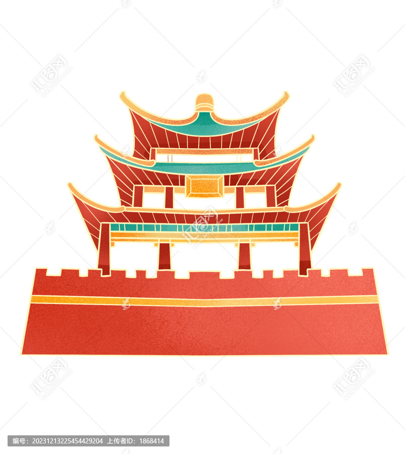 手繪國潮風建筑