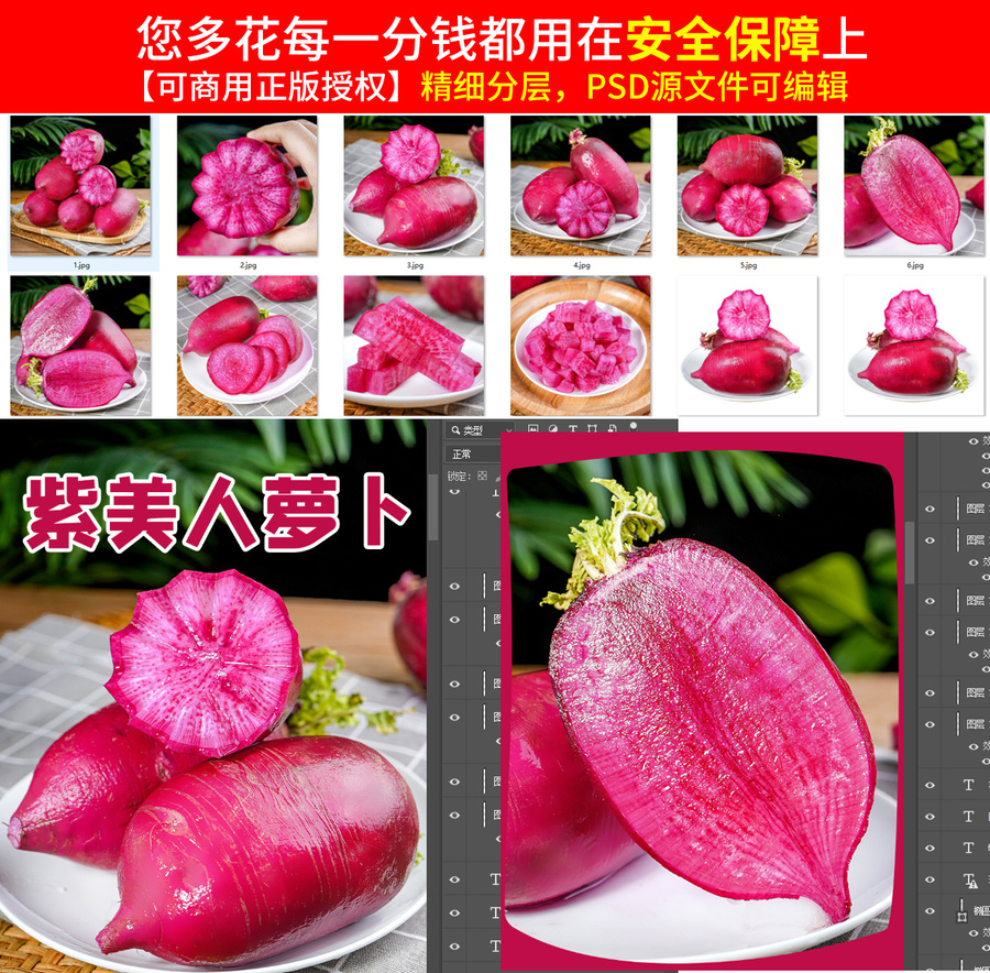 紫美人蘿卜詳情頁
