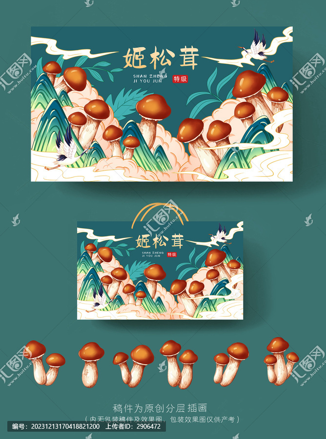 姬松茸插畫包裝
