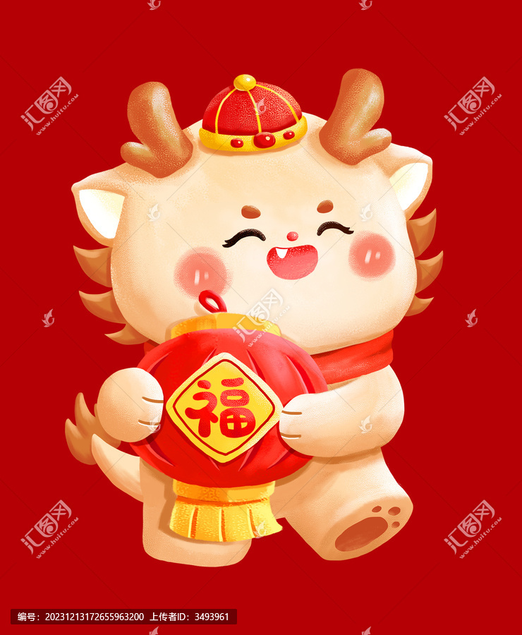 男福娃龍燈籠龍年素材