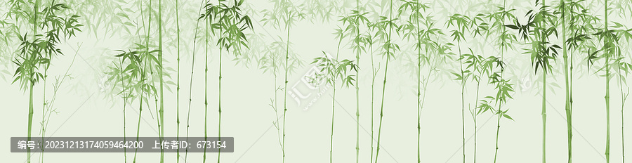 巨幅水墨竹林