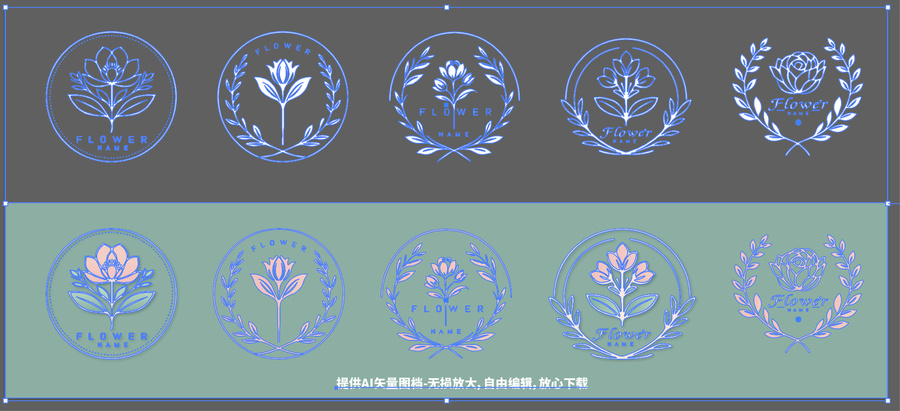 花卉花環(huán)圖案圖標(biāo)