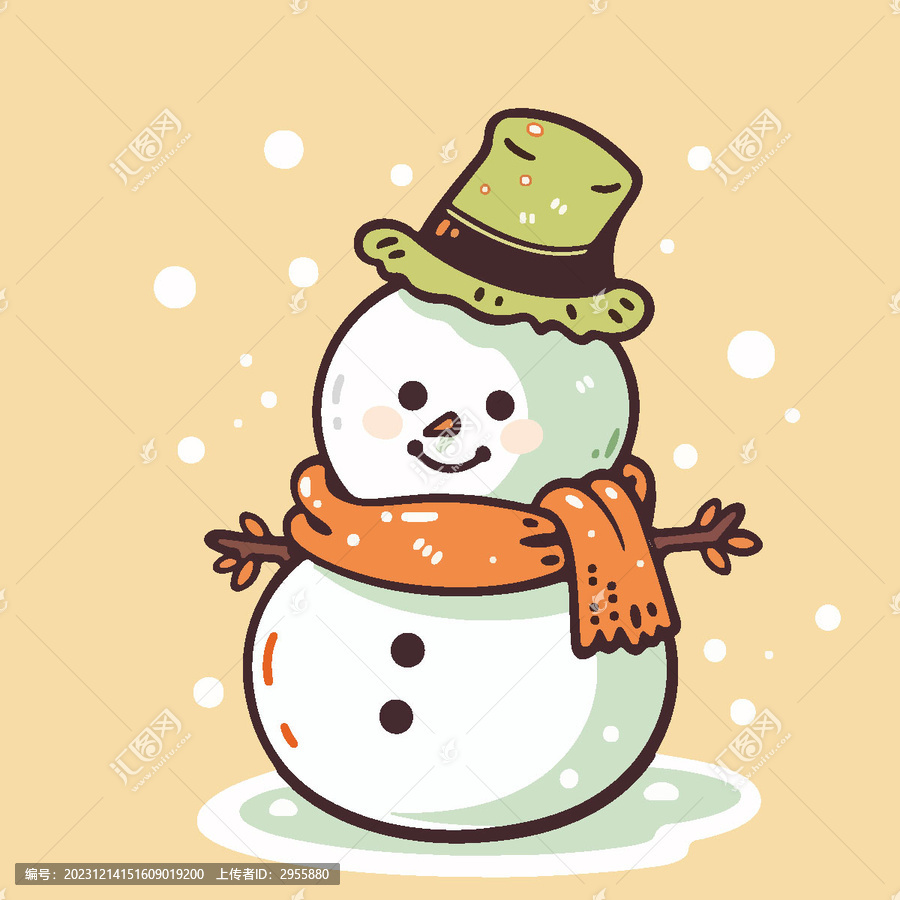 雪人可愛(ài)圣誕節(jié)矢量格式