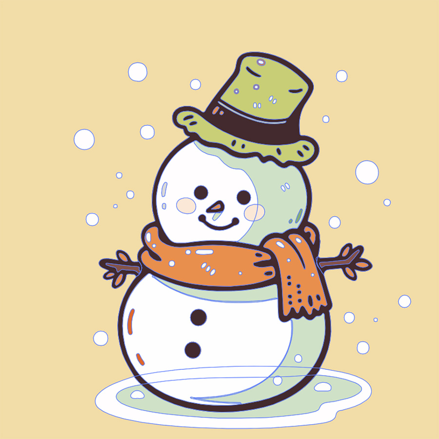 雪人可愛(ài)圣誕節(jié)矢量格式