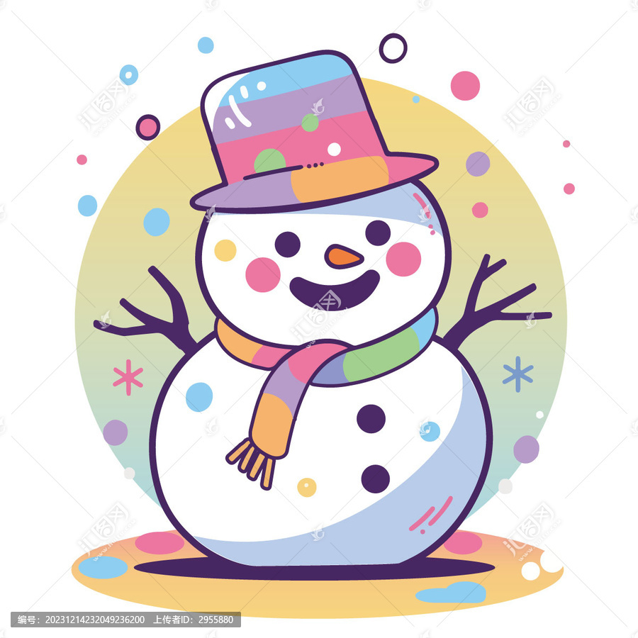 矢量雪人Q版可愛(ài)剪貼紙