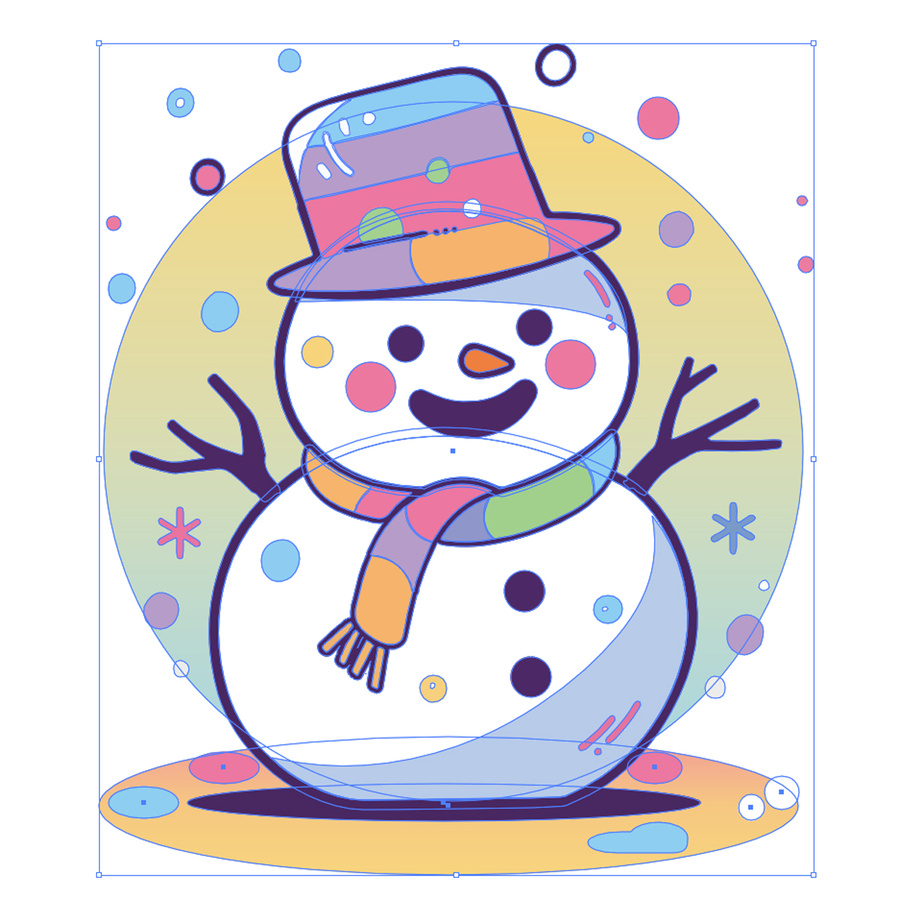 矢量雪人Q版可愛(ài)剪貼紙