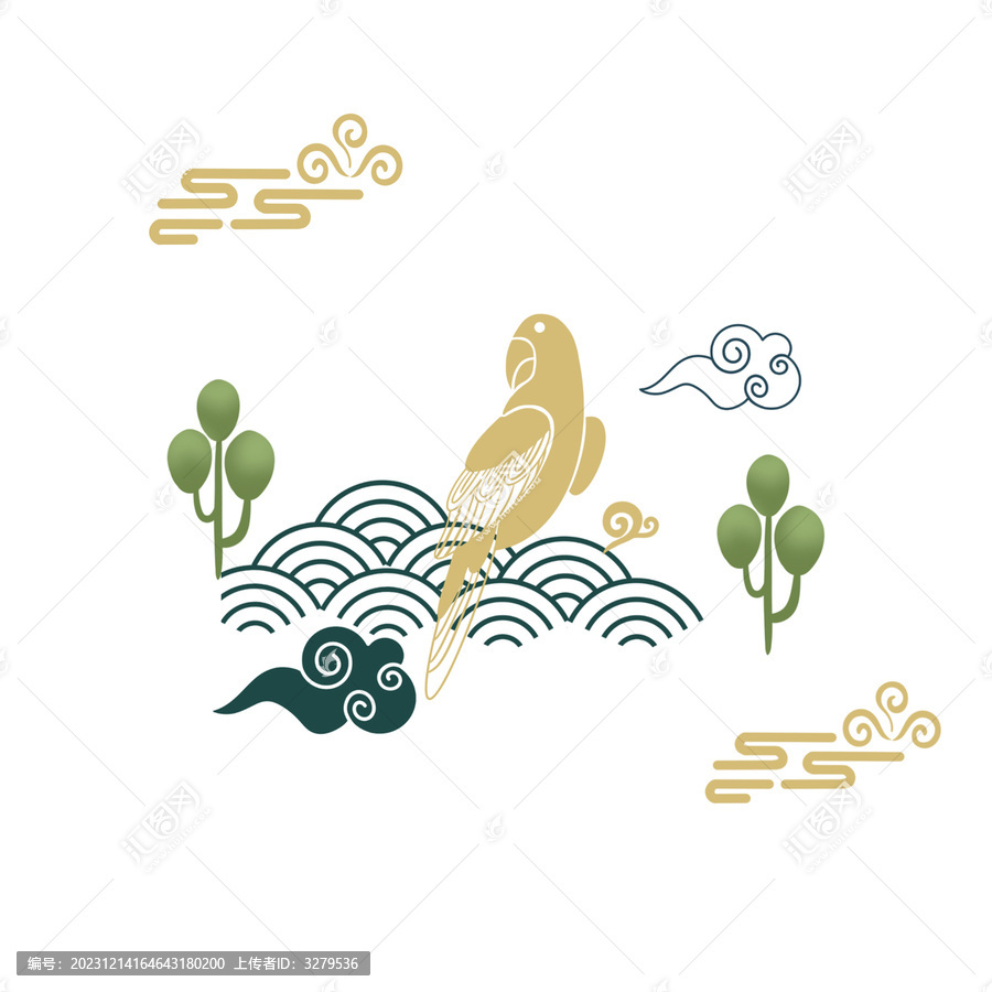 國潮元素插畫國風(fēng)印花圖案