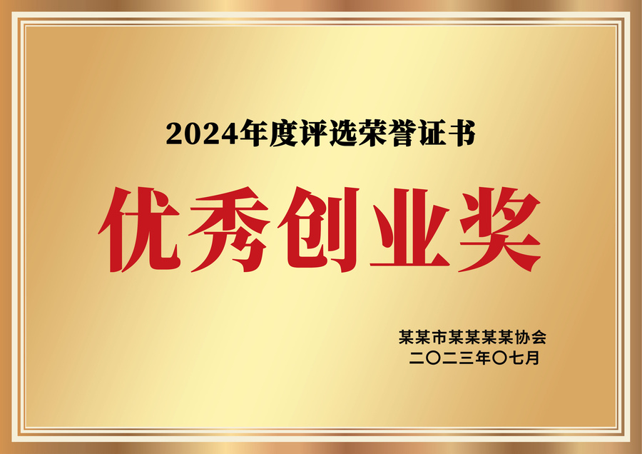 金色優(yōu)秀創(chuàng)業(yè)獎(jiǎng)榮譽(yù)獎(jiǎng)牌銅牌金牌