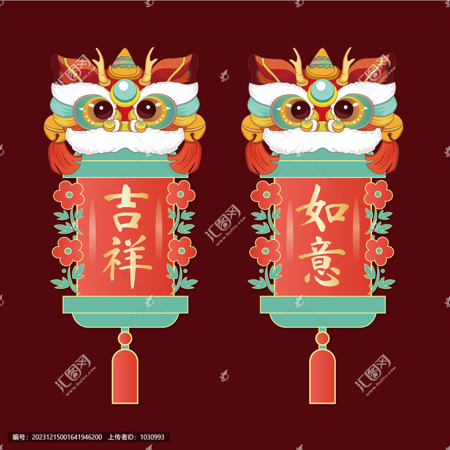 國潮醒獅新年掛飾