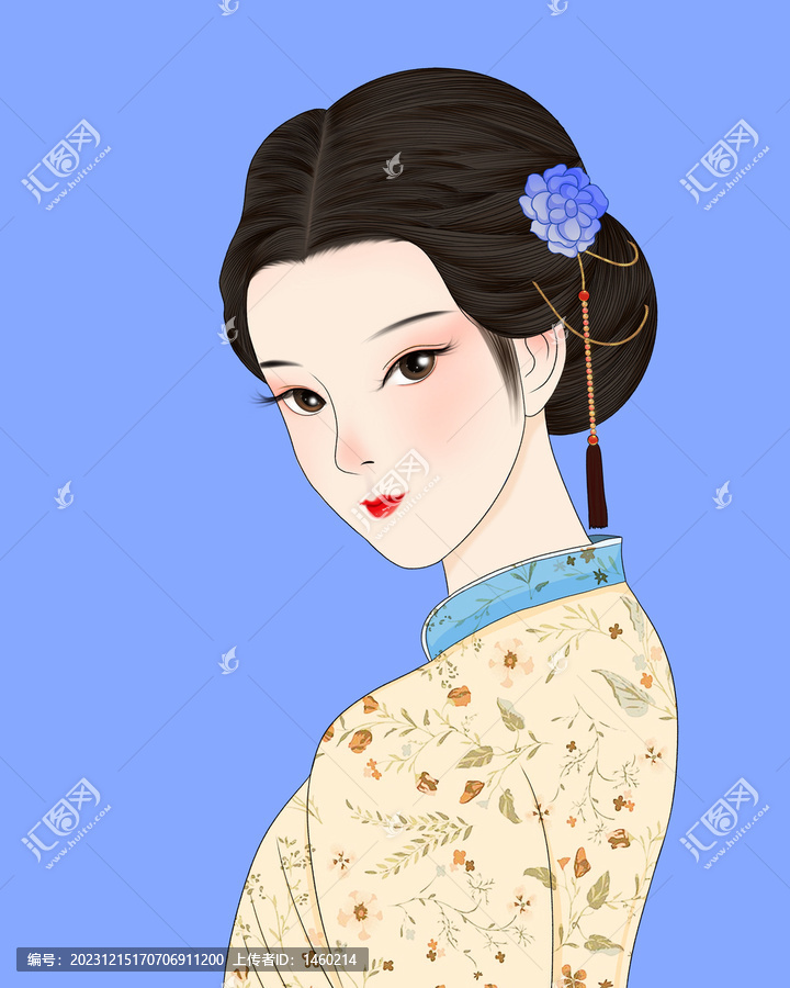 手繪美女插畫