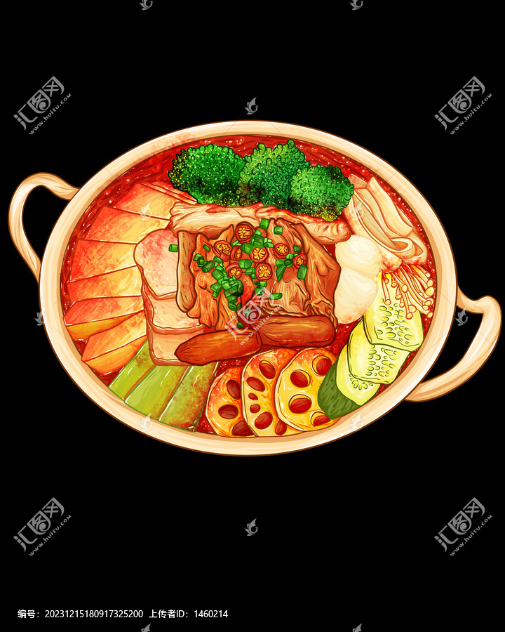 手繪插畫麻辣香鍋