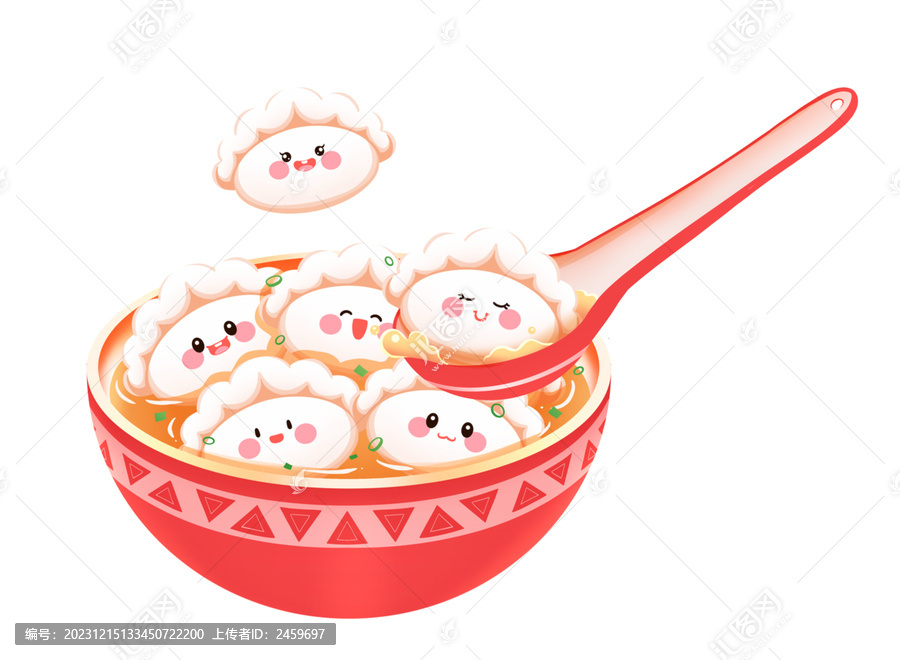 冬至立冬傳統(tǒng)美食水餃插畫(huà)元素