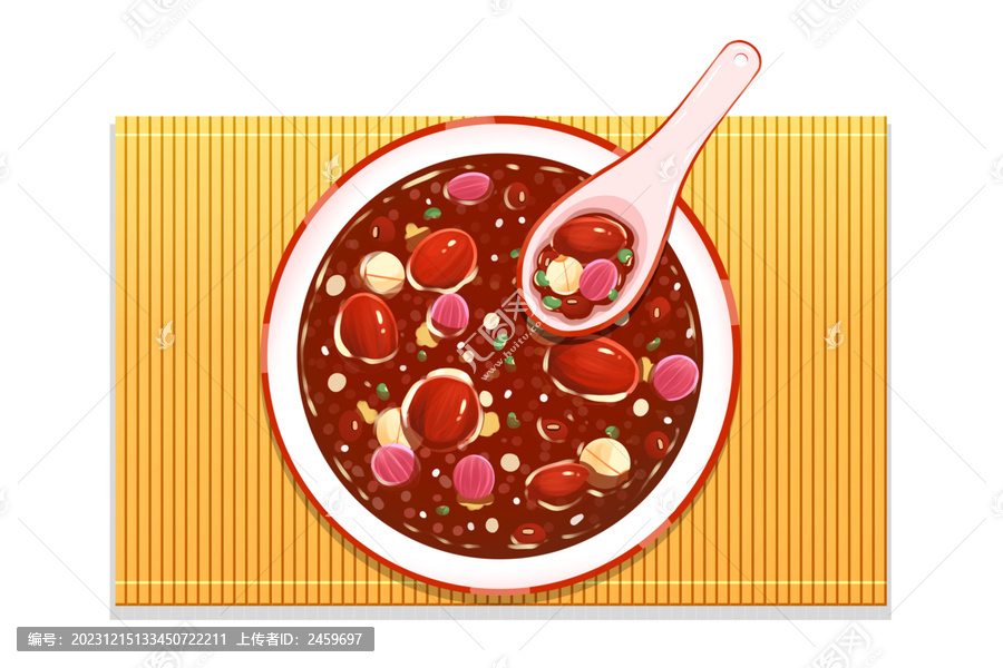 中國傳統(tǒng)習俗一碗臘八粥插畫