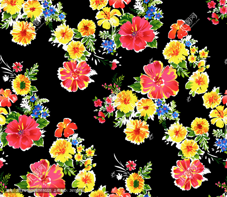 亂花數(shù)碼女裝花卉花型