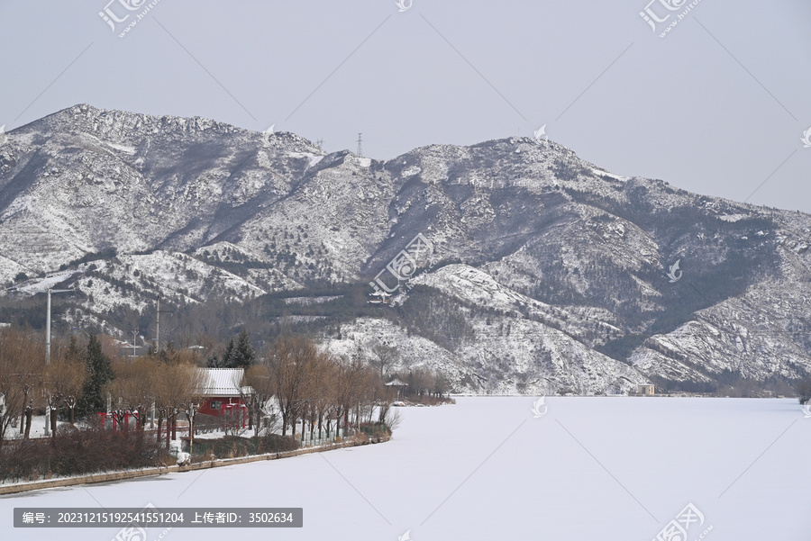 张家口赤城县白河湾公园冬季雪景