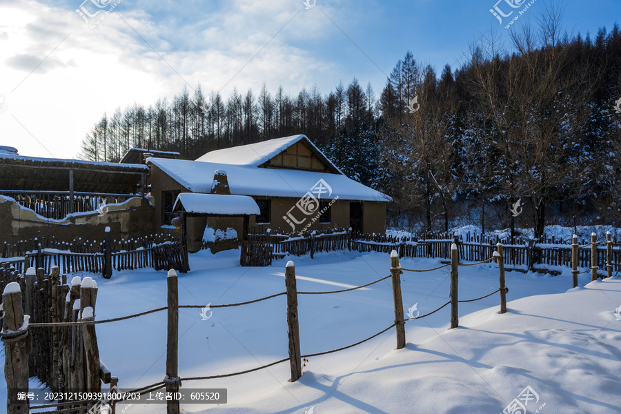 冬季东北雪景日出阳光