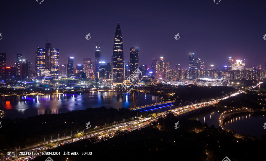 深圳南山区天际线夜景