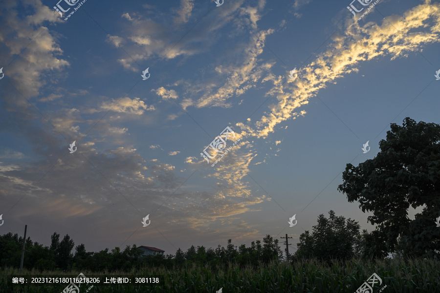 乡村田园田野日落夕阳风光