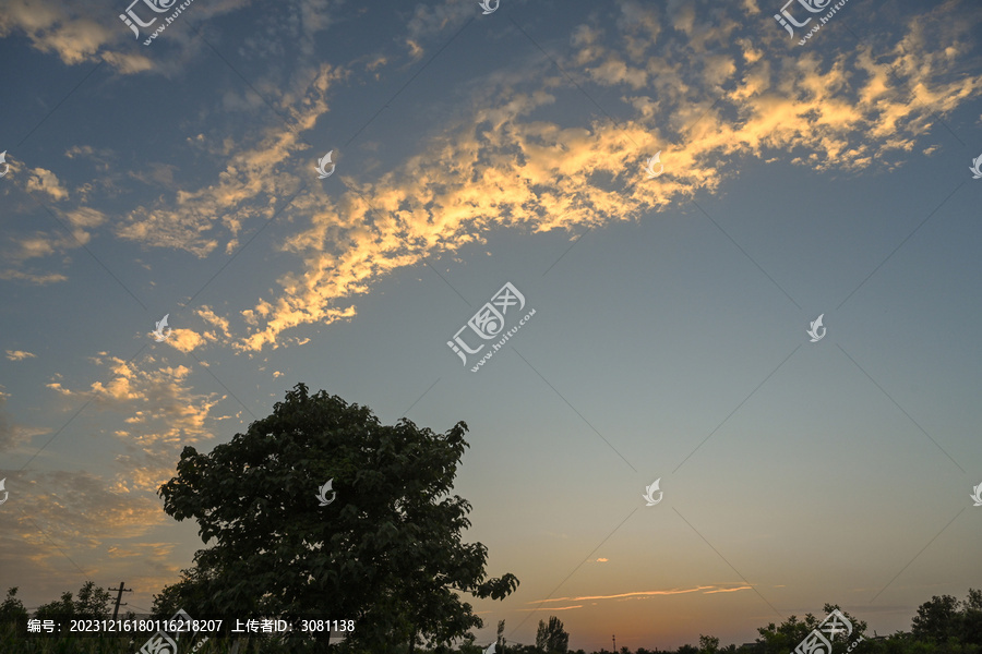 乡村田园田野日落夕阳风光