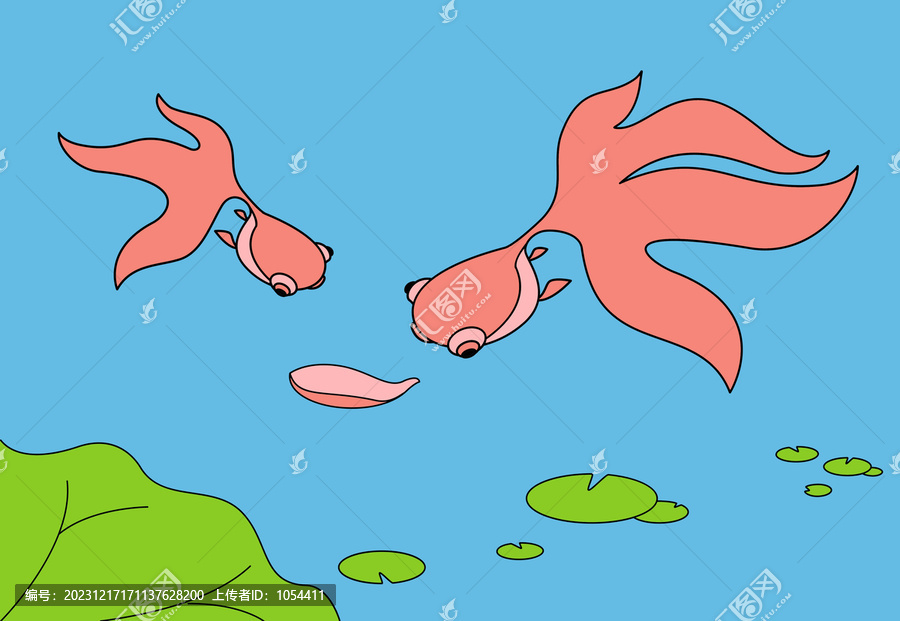 金魚矢量簡筆畫