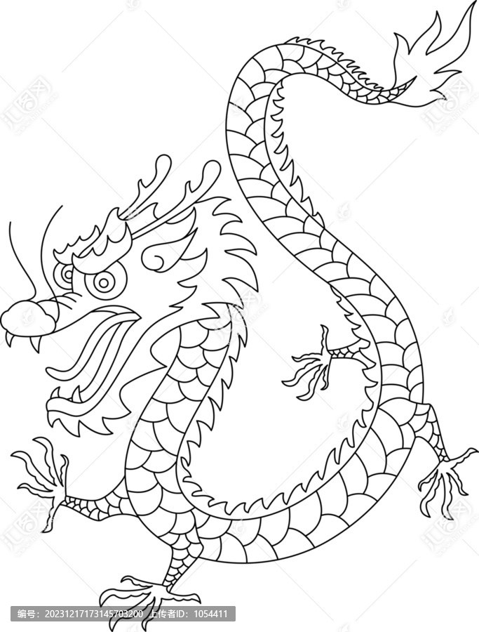 龍簡筆畫PNG