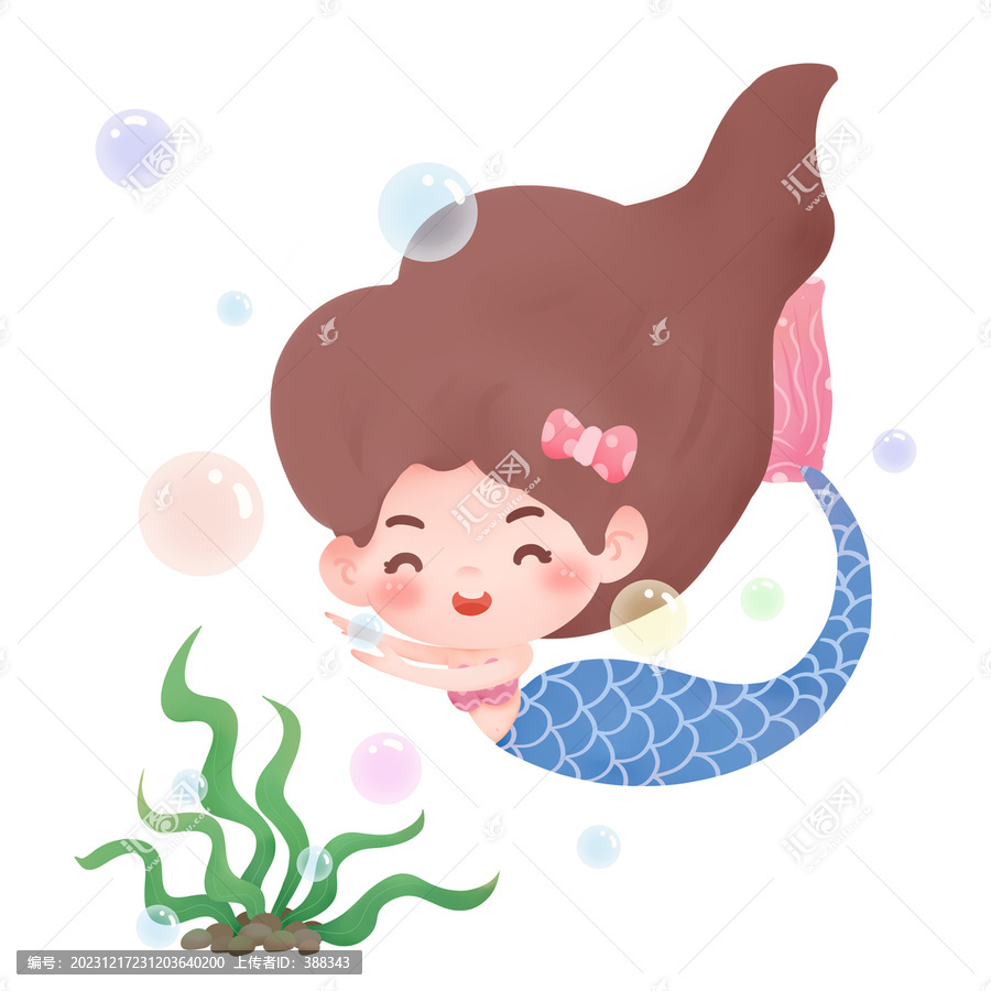 可愛卡通美人魚