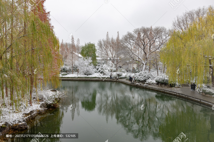 济南的冬天大明湖雪景