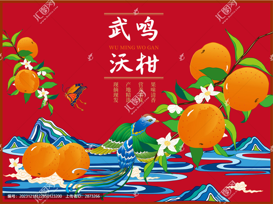 沃柑包裝插畫