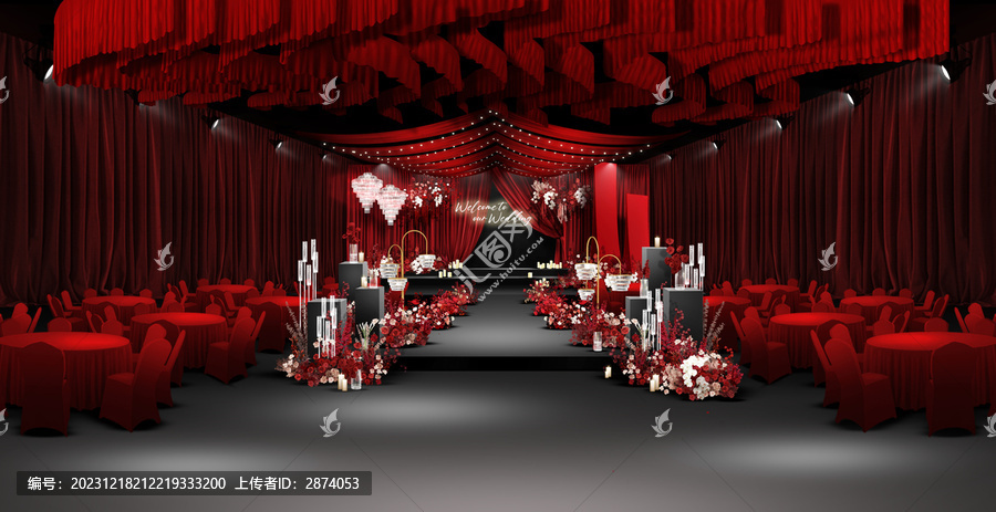 大棚鄉(xiāng)下婚禮紅色婚禮