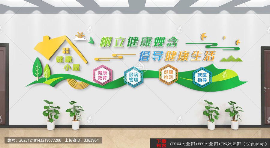 健康小屋文化背景墻