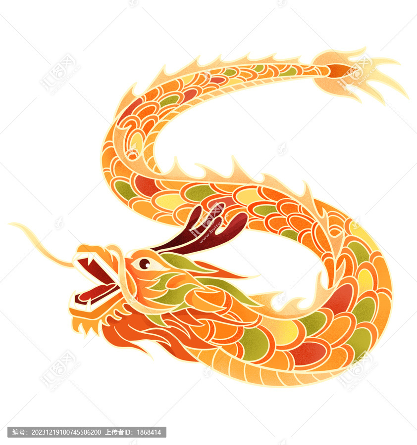 簡約創(chuàng)意紅色龍年插畫元素
