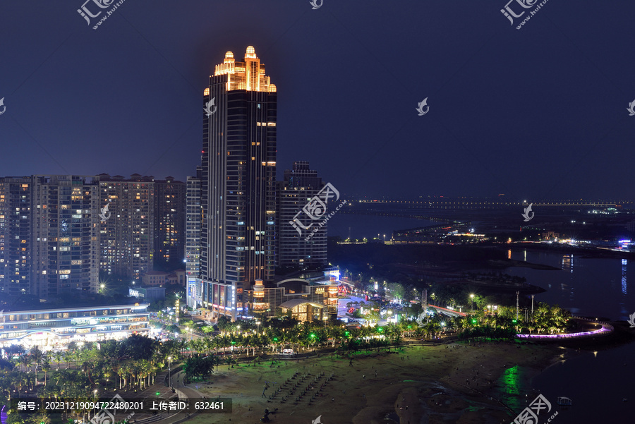 湛江金沙湾城市风光夜景