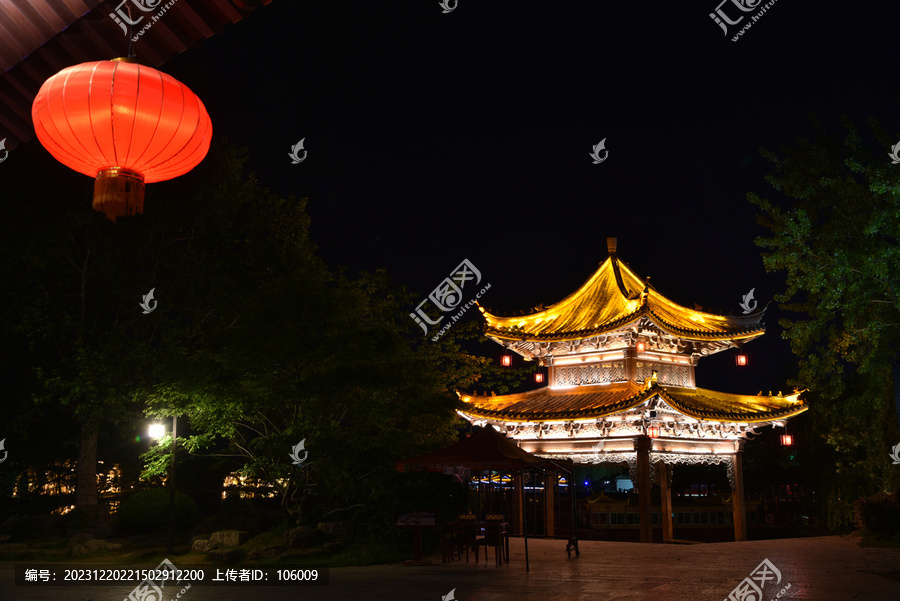 山东枣庄台儿庄古城夜景