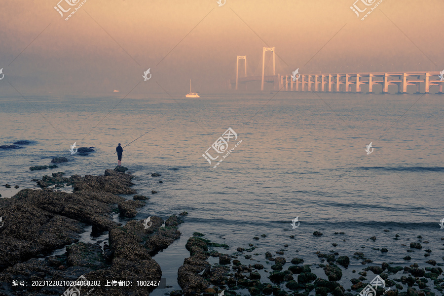 大连星海湾大桥夕阳