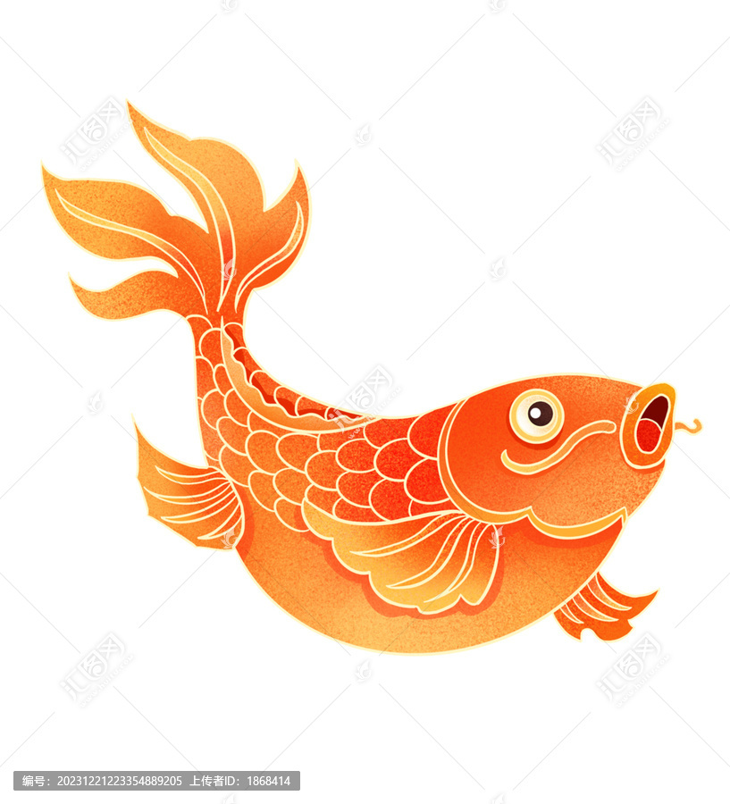 春節(jié)年俗插畫元素錦鯉圖片素材