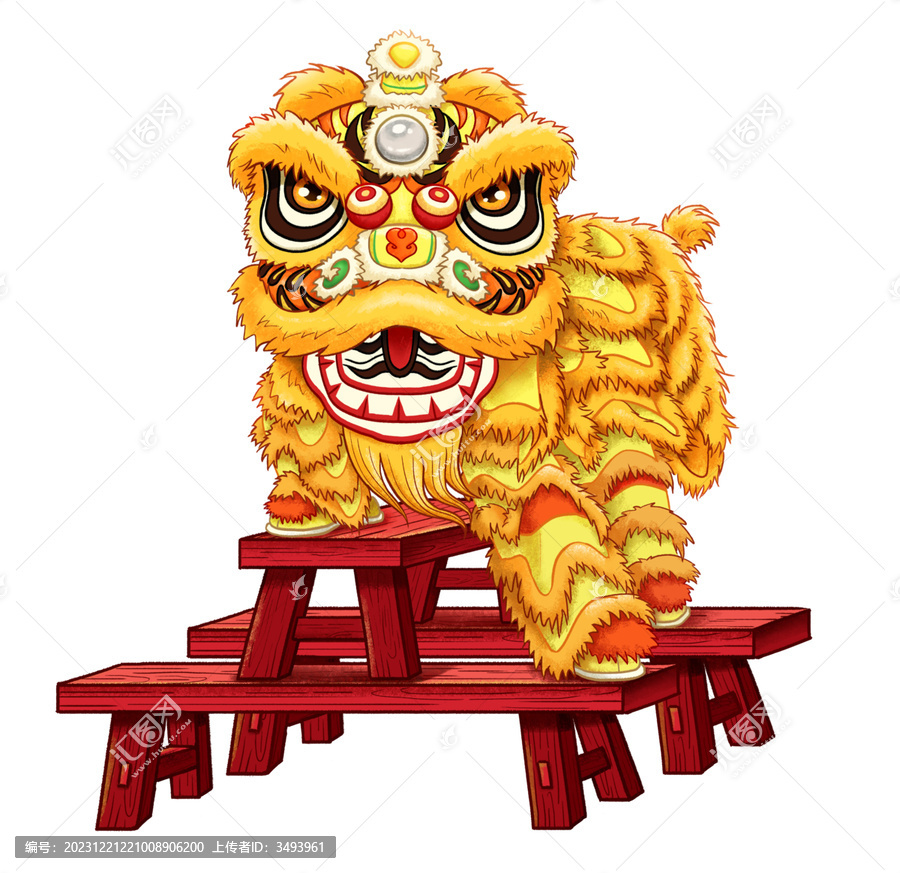 舞獅醒獅凳子開(kāi)業(yè)表演舞獅素材