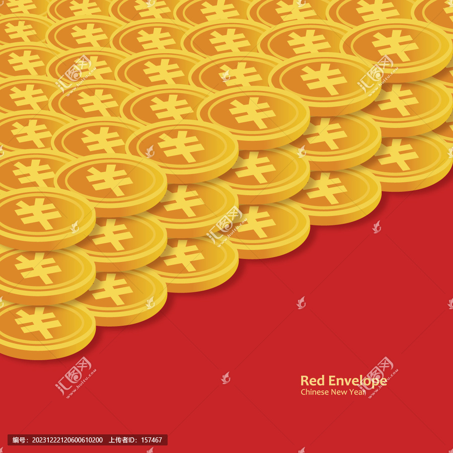 金融投資理財(cái)金幣紅包底紋背景