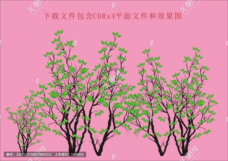 绿色植物树木森林花卉底纹