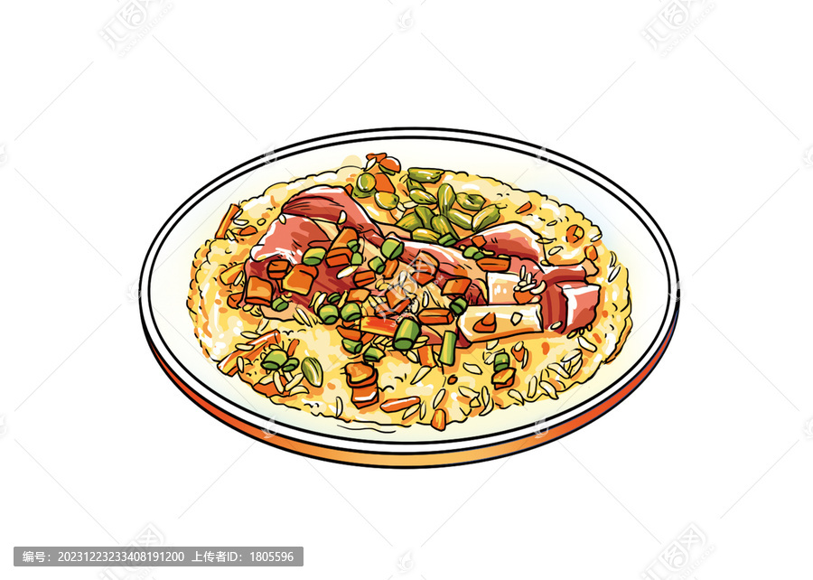 新疆手抓飯插畫(huà)