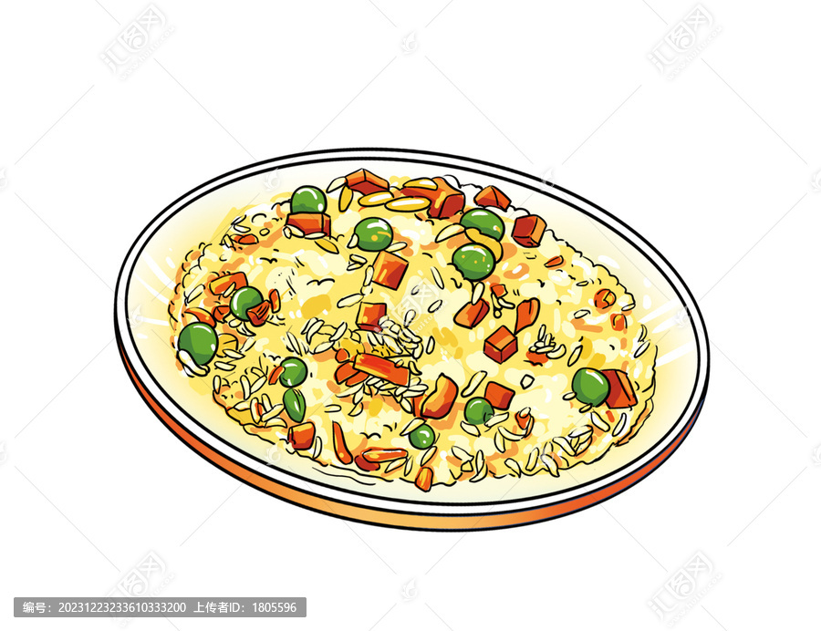 炒飯插畫