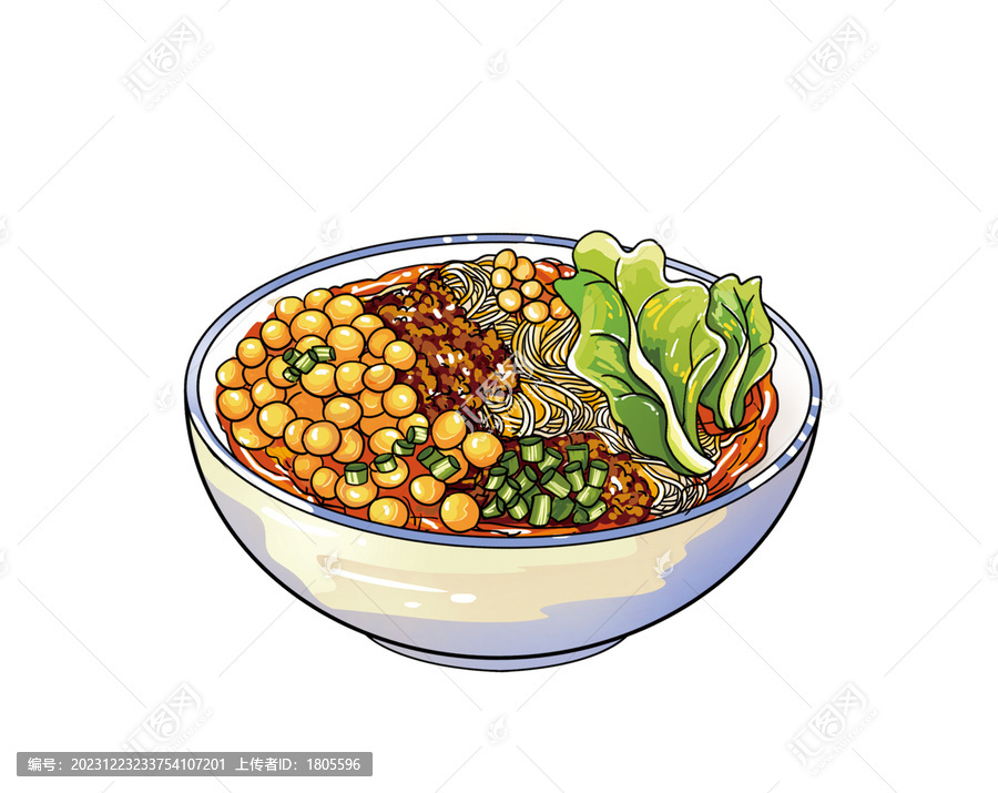 重慶小面插畫