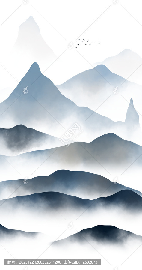 云霧遠(yuǎn)山裝飾畫