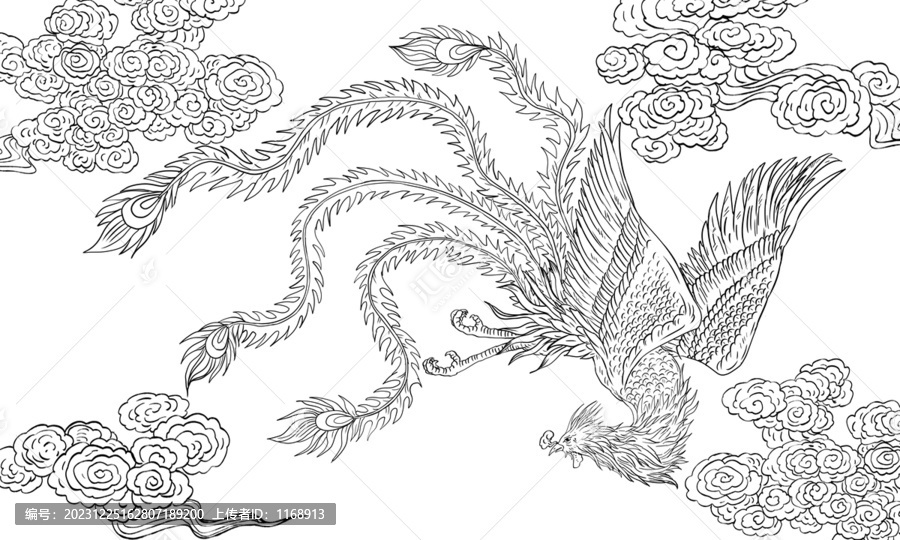 鳳凰線稿圖