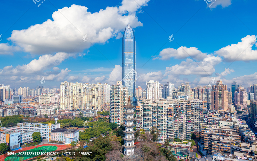 溫州巽山公園與世貿(mào)中心同框風(fēng)光