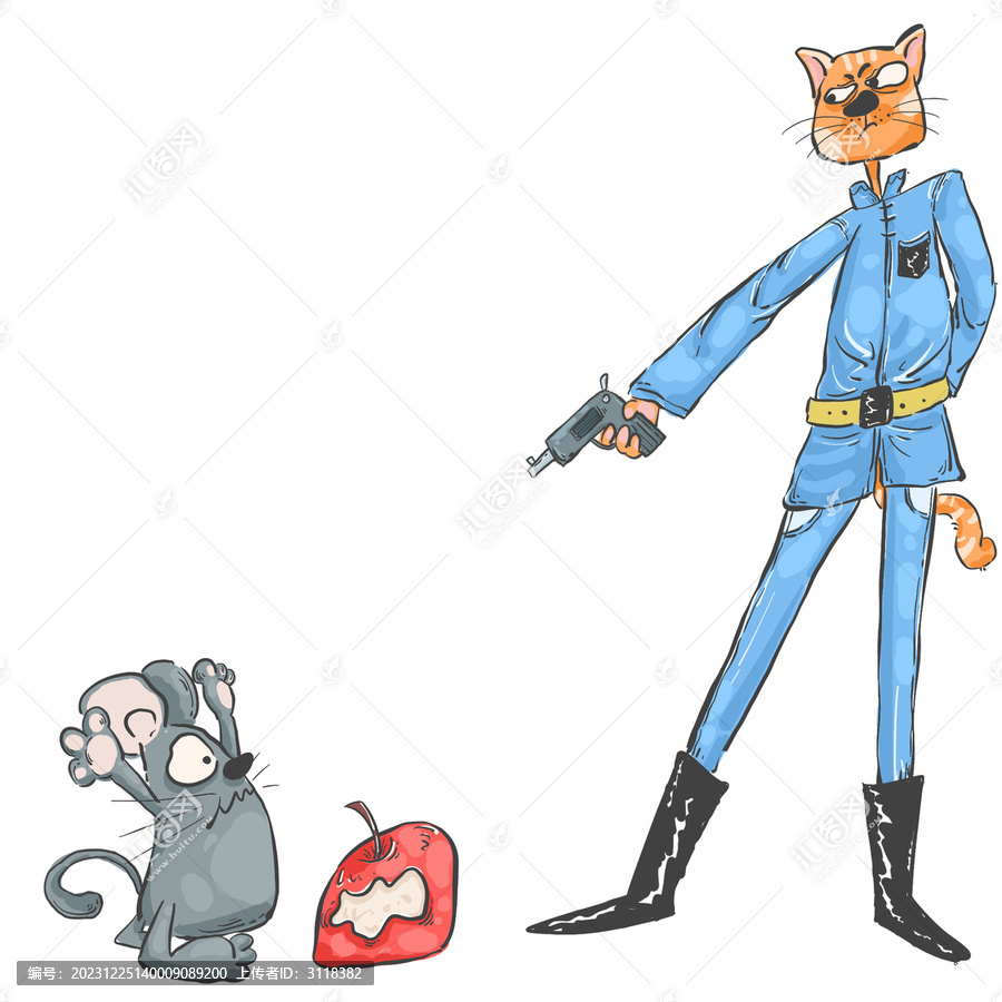 卡通貓和老鼠
