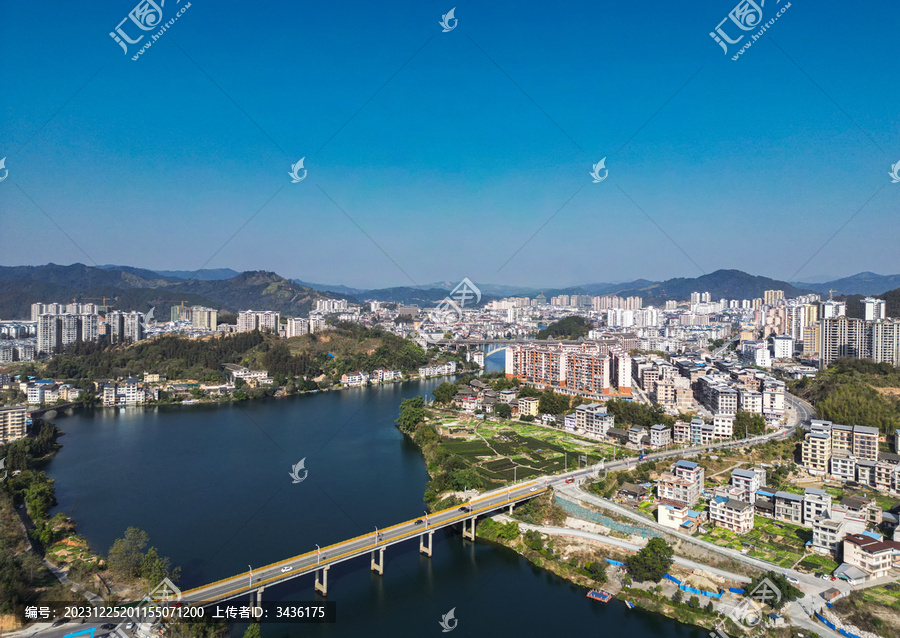 广西柳州三江侗族县城航拍图