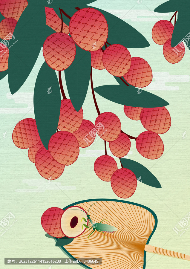 荔枝矢量海報插畫