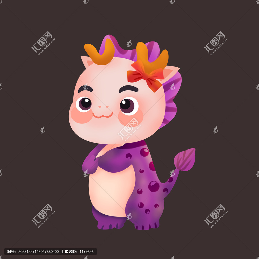 2024龍年女孩妹妹插畫