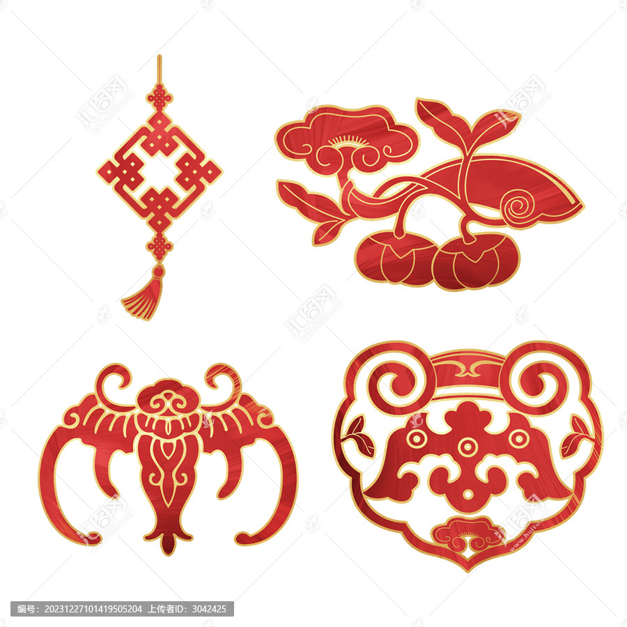 免摳傳統(tǒng)紋樣剪紙吉祥窗花